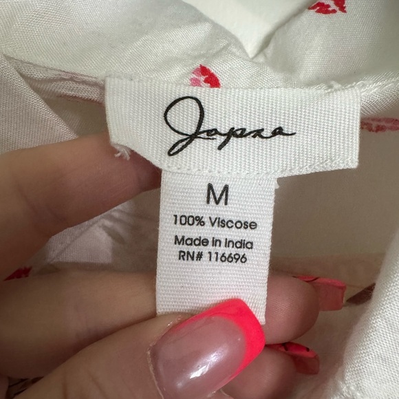 Japna White and Pink and Red lips Button Down Shirt - Picture 4 of 7